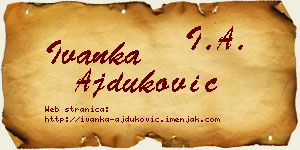 Ivanka Ajduković vizit kartica